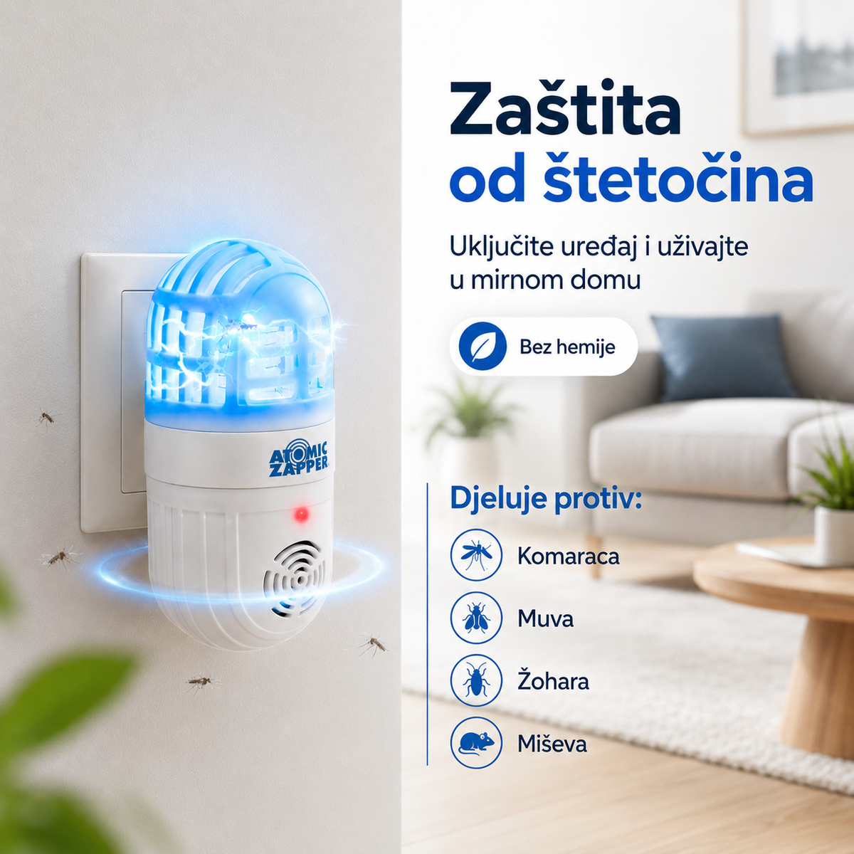Ultrazvučni elektronski rastjerivač štetočina