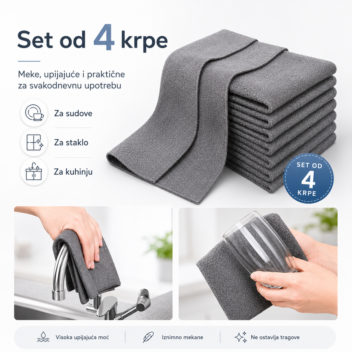 Krpe Od Mikrofibera (set od 4 krpe)