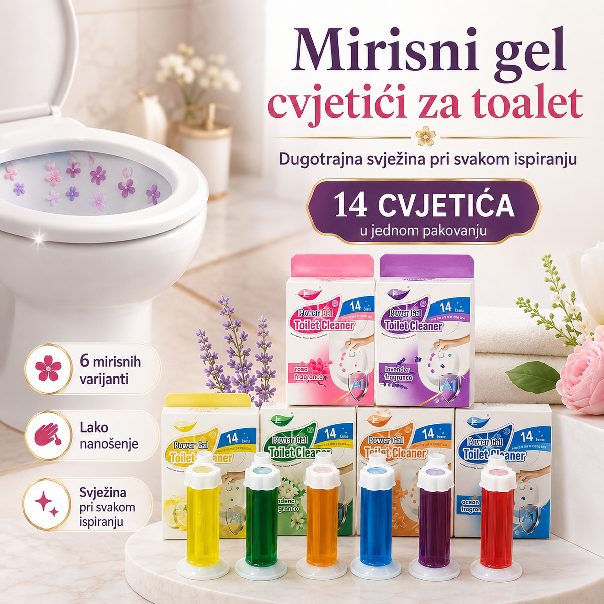 Mirisni Gel Cvjetići za Toalet