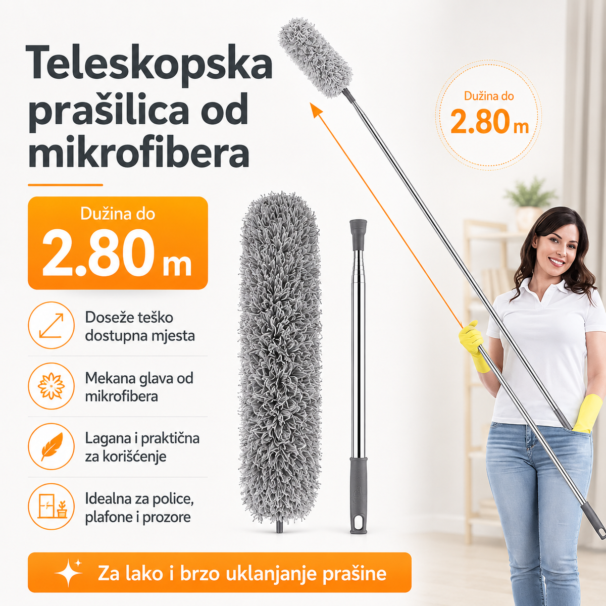 Teleskopska četka za prašinu 2.8 Metara