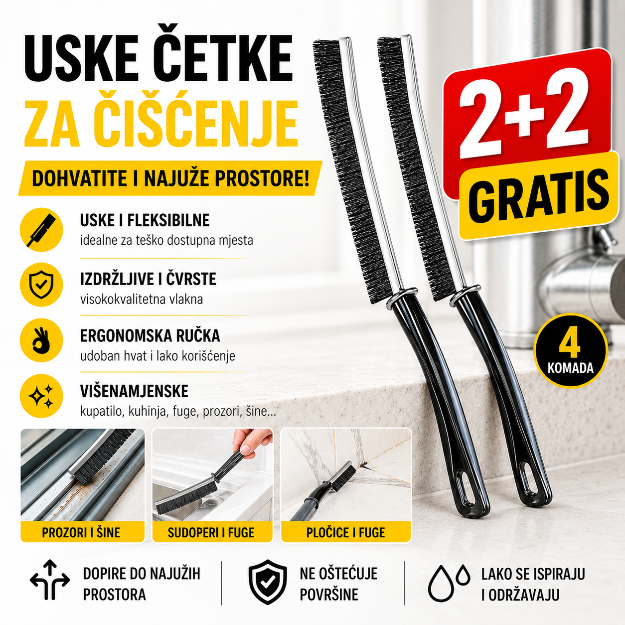 Četke za čišćenje teško dostupnih mjesta