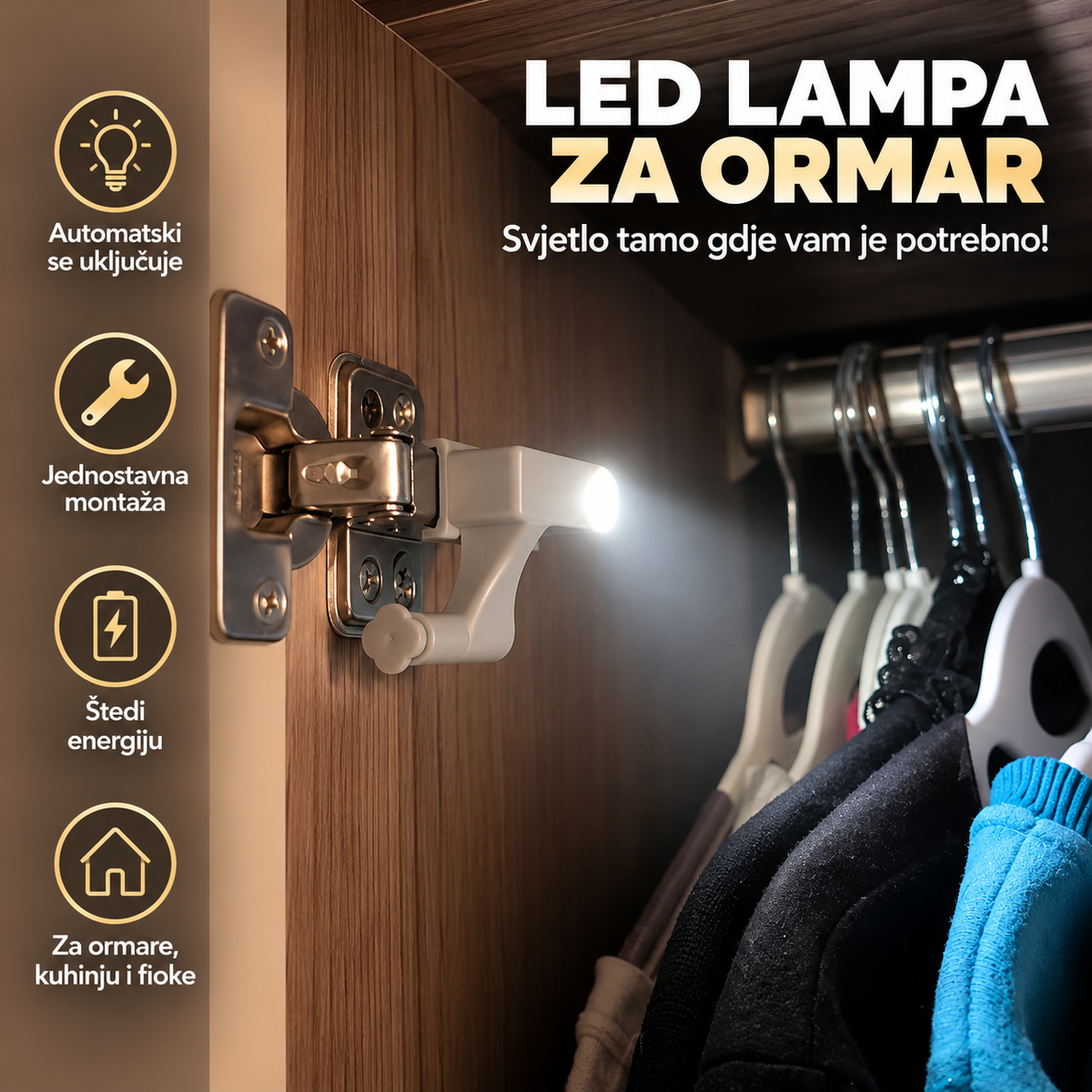 LED lampe za ormar – praktično osvjetljenje bez komplikovane montaže