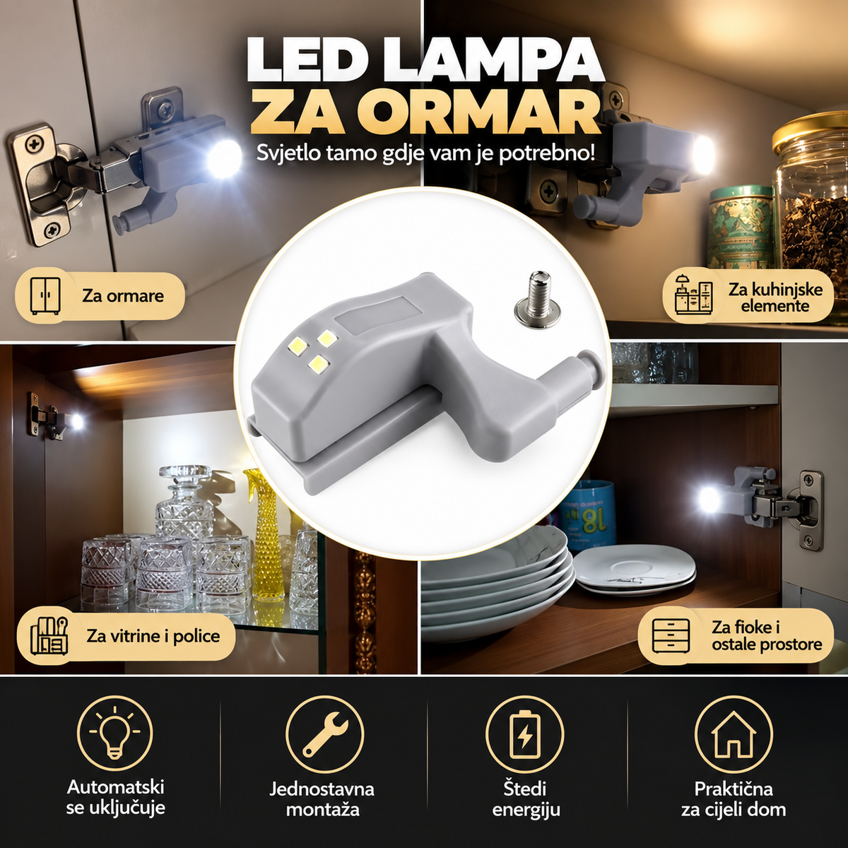 LED lampe za ormar – praktično osvjetljenje bez komplikovane montaže